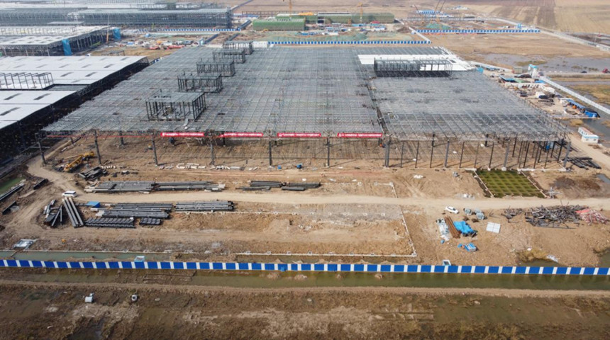 Construction de la structure en acier