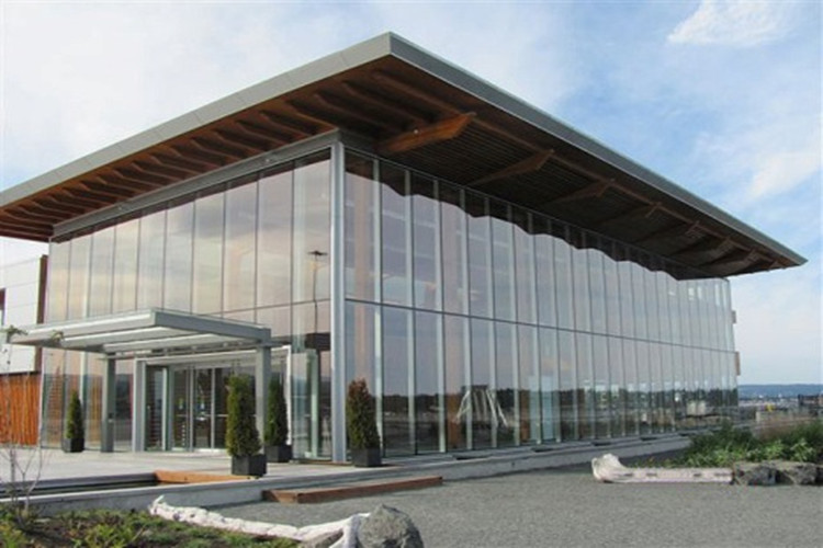 Bâtiment en acier avec murs de rideau en verre à cadre en aluminium extérieur pour la construction