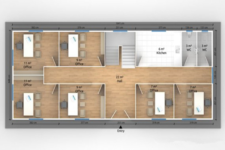 Bureau du site de 214 msqm