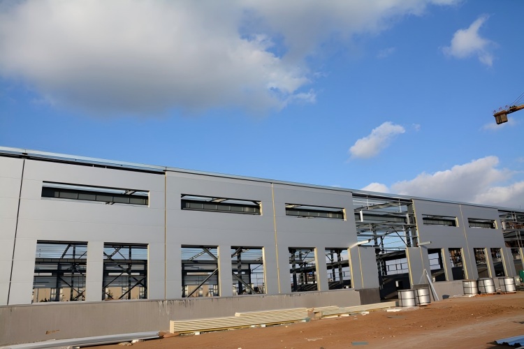 Construction de bâtiments à structure métallique pour le stockage et la salle d'exposition