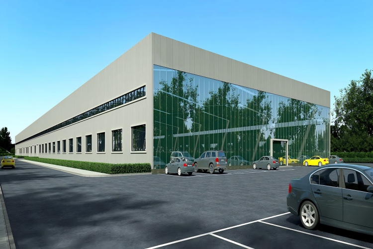 structure m&eacute;tallique de mur-rideau en verre