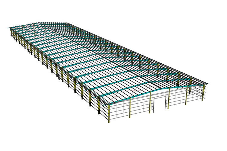 Structure métallique d&#39;entrepôt préfabriqué économique avec toit en métal