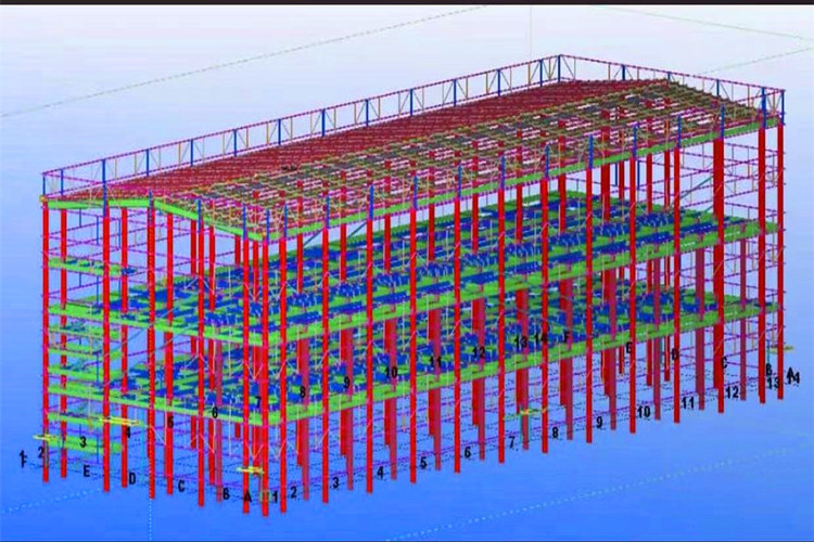 Structure en acier de conception de Tekla