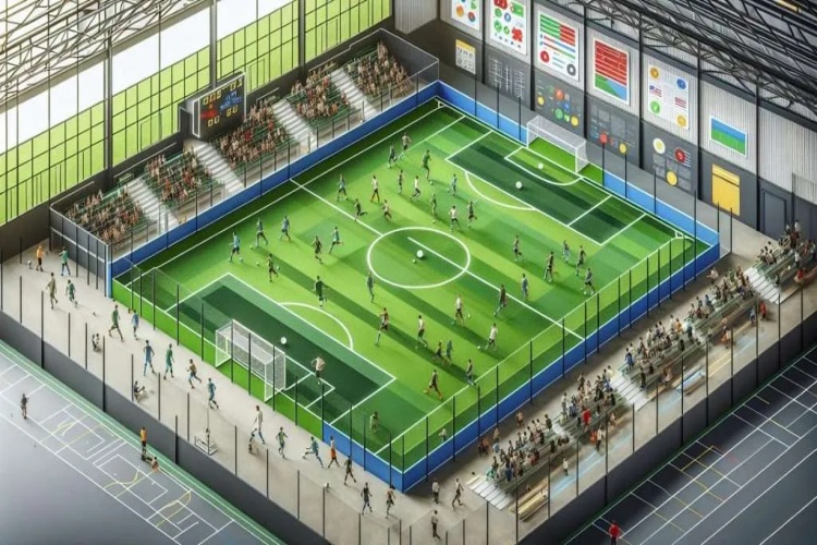 maison de terrain de football en salle