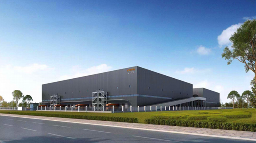 entrep&ocirc;t de structure en acier moderne